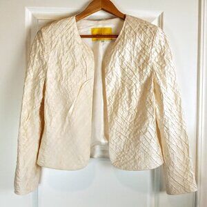 Vintage Flores & Flores Cream Silk Pleated Jacket